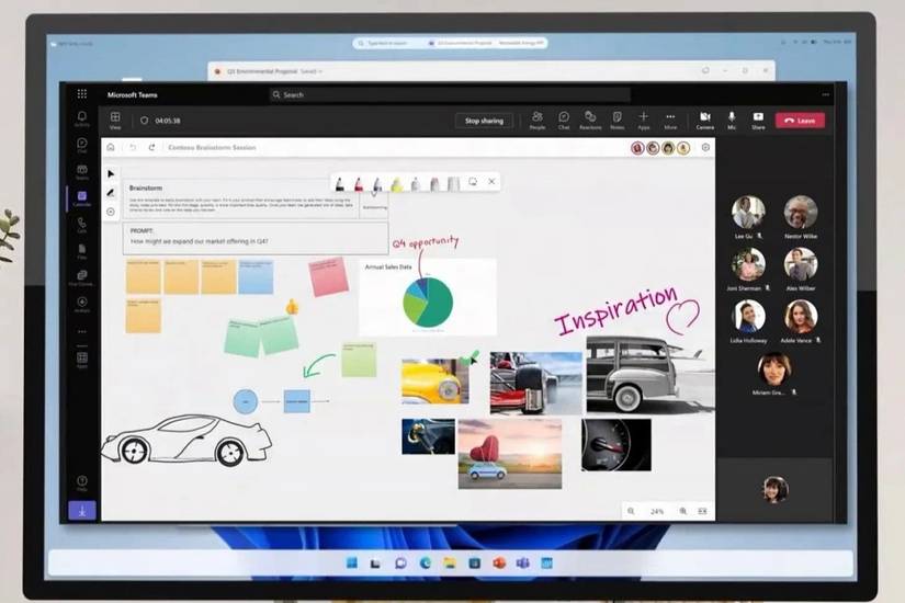 Screenshot of a Windows desktop with a redesigned toolbar and system icons at the top of the screen