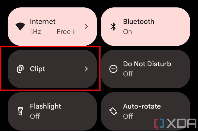 An image showing the screenshot of the quick settings menu on Android.