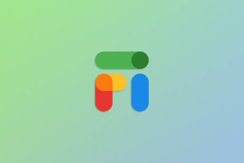 Google Fi logo on gradient background.