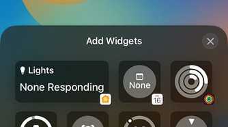 widget picker for the bottom section of the Lock Screen