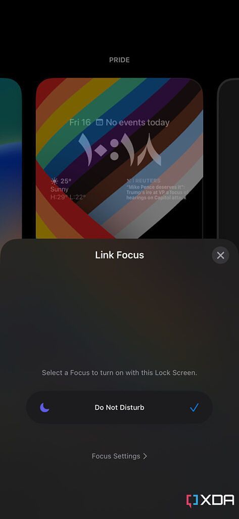 choosing which focus mode to link to on iOS