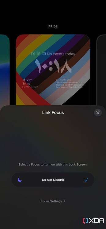 choosing which focus mode to link to on iOS