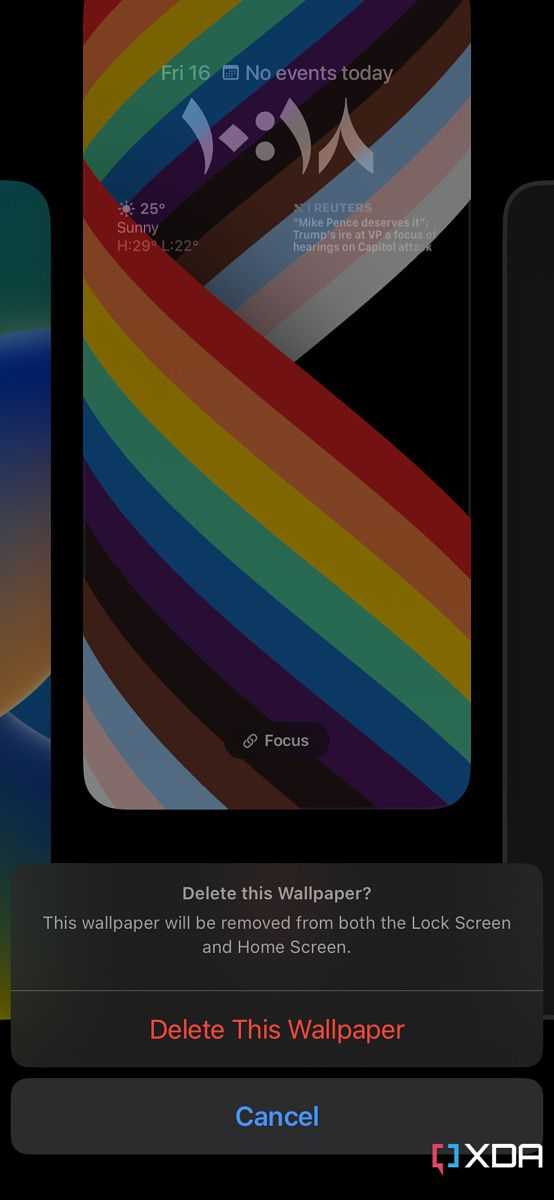delete this wallpaper button on iOS