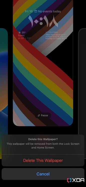 delete this wallpaper button on iOS