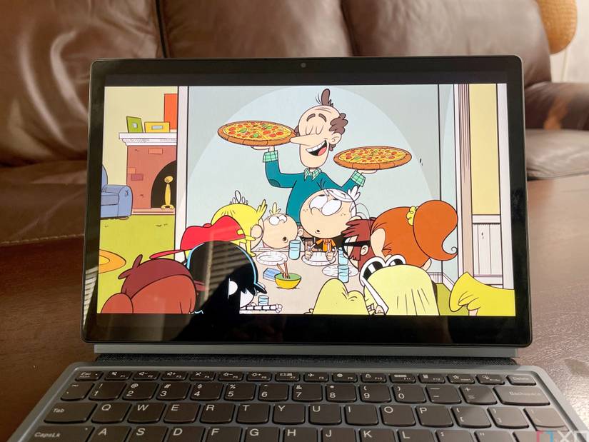 Watching Nick's The Loud House on the IdeaPad Duet 5i display