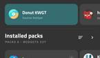 A screenshot captured on a phone showing KWGT's widget picker screen.