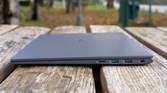Left side view of the LG gram 17 showing two USB Type-A ports and a microSD card reader