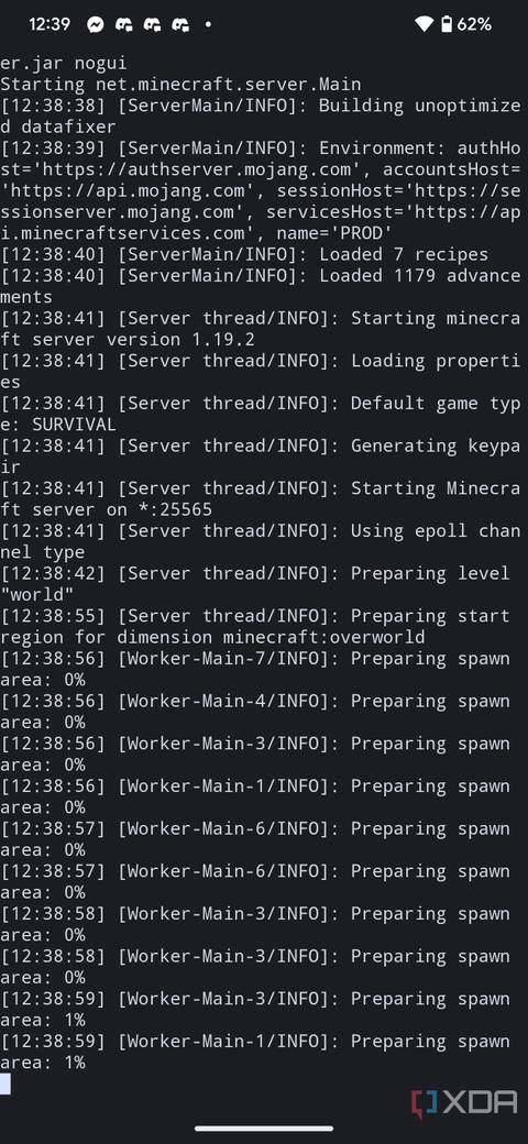 Running a Minecraft server on the Google Pixel 7 through Nestbox