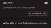 Screenshot of VPN by Google One settings in the Google One app.
