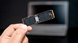 Hand-held image of Crucial P3 Plus 4TB PCIe 4.0 3D NAND NVMe M.2 SSD