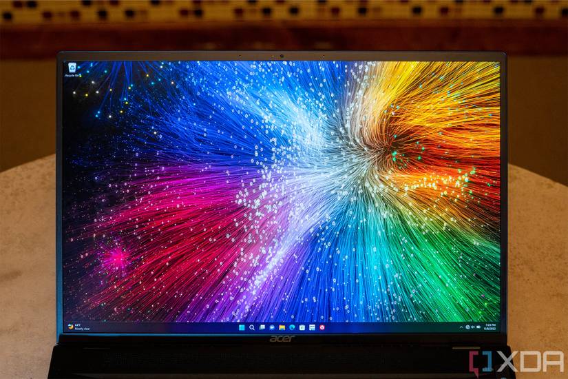 Close up of display on Acer laptop