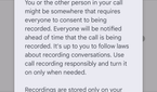 Always record consent to phone by google app