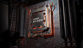 A render of a Ryzen 7000 CPU in an AM5 motherboard.