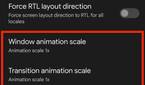Animation scaling options in Android 13