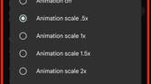 Animation scaling options in developer options in Android 13