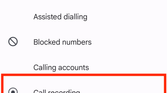 call recording setting inside the Phone by Google ap