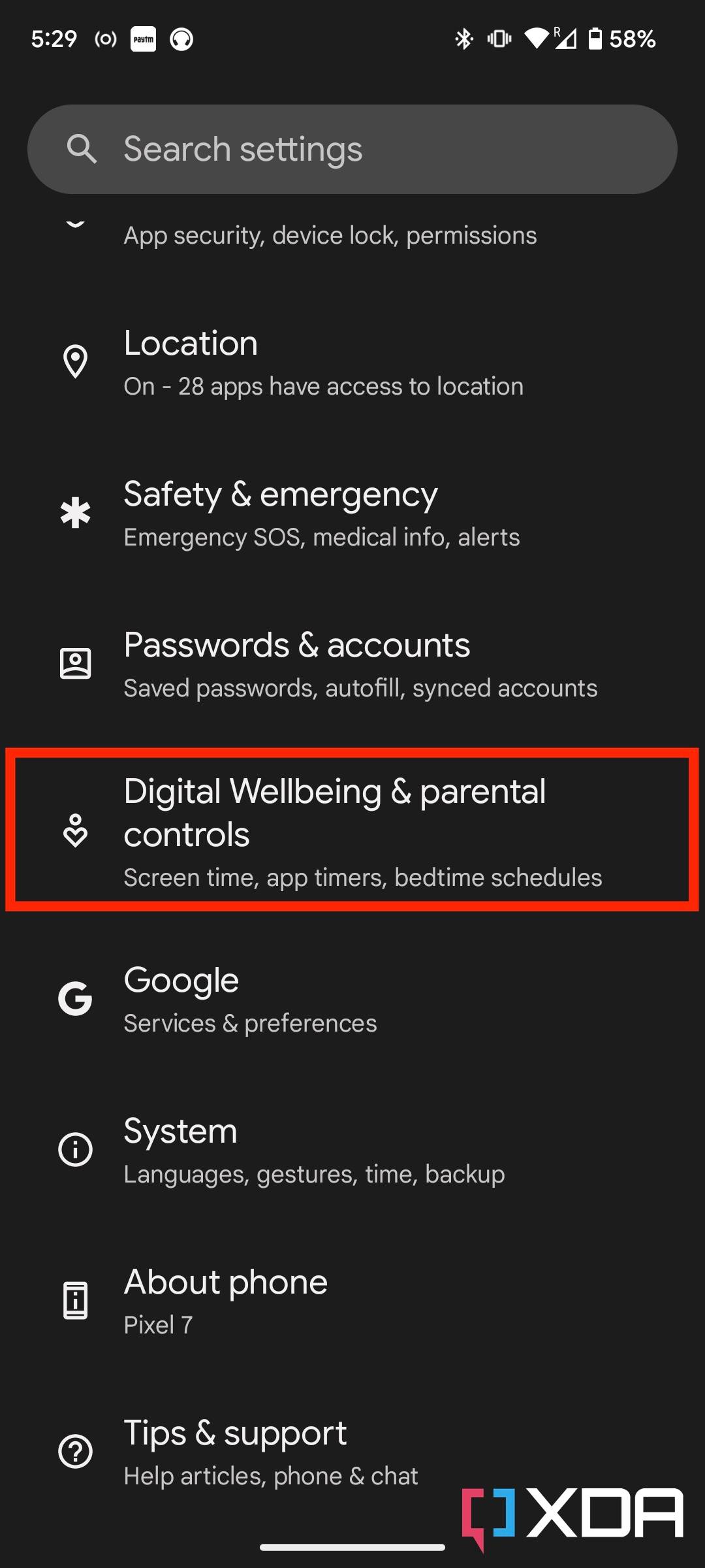 Digital Wellbeing features in Android 13