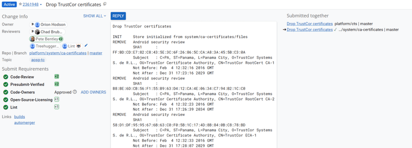 Drop-TrustCor-certificates