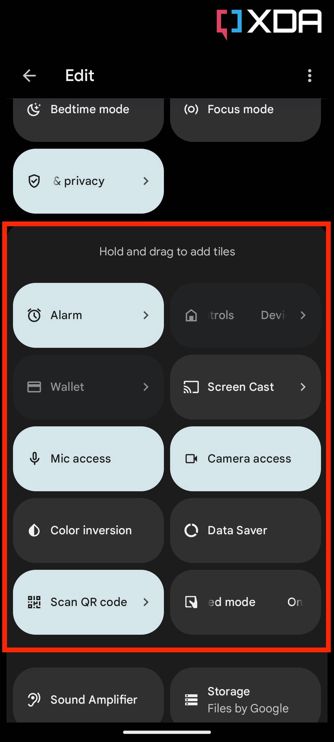 Expand quick settings menu in Android 13