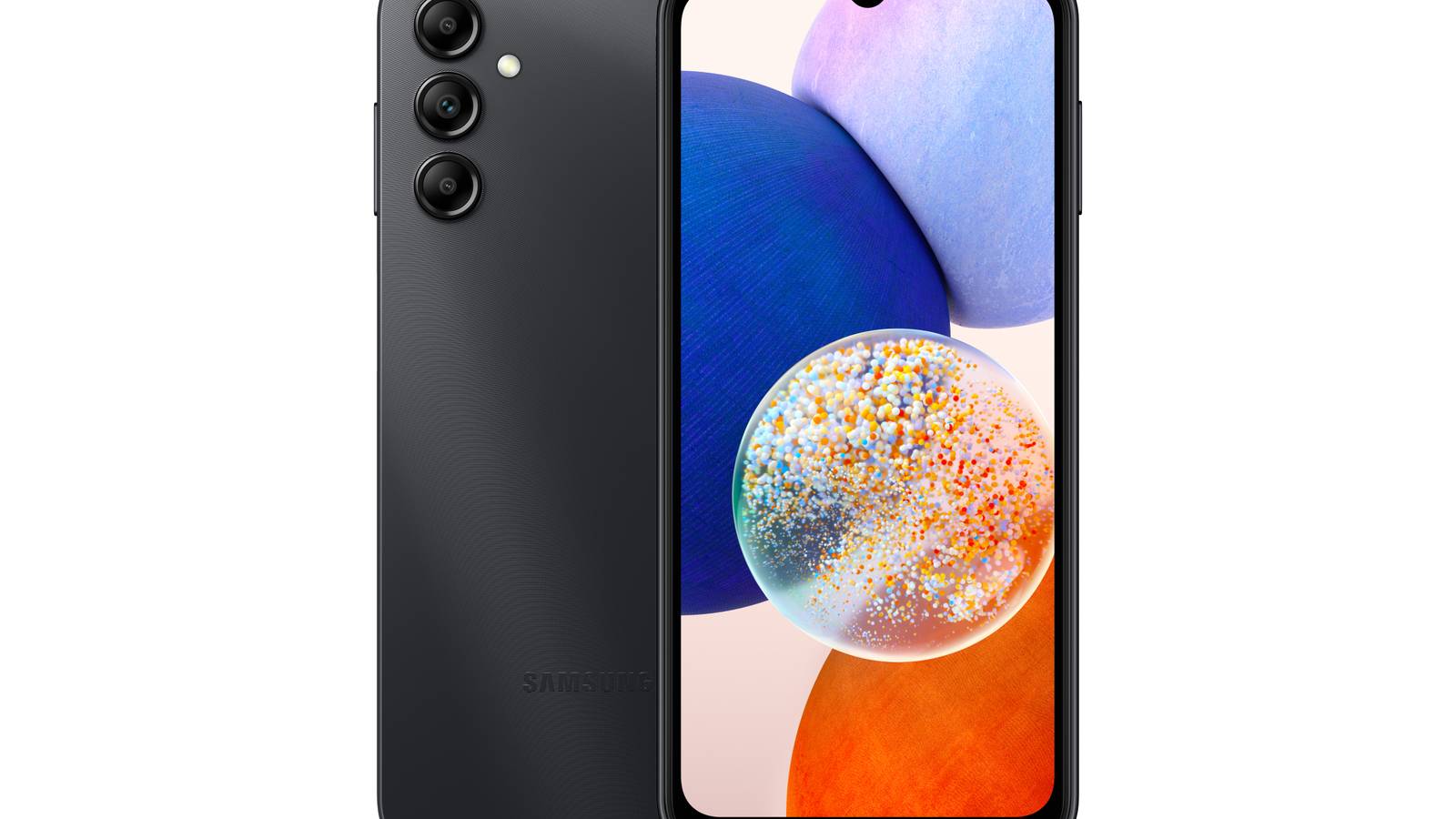 Samsung Galaxy A14 5G in black on white background