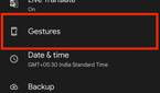 Gestures in System settings in Android 13