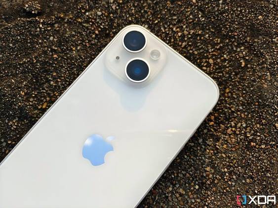 The back of the iPhone 14 in white