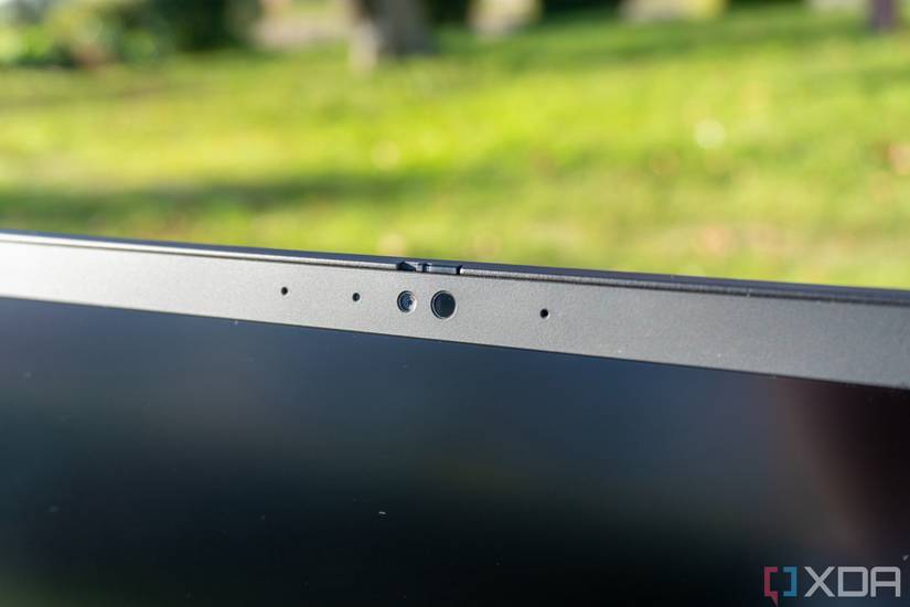 Close-up view of the webcam on the Lenovo ThinkPad X1 Extreme Gen 5