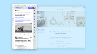 A screenshot of the desktop version of Vivaldi highlighting the Mastodon side panel