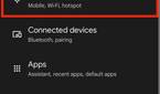 Netowrk and internet option in settings