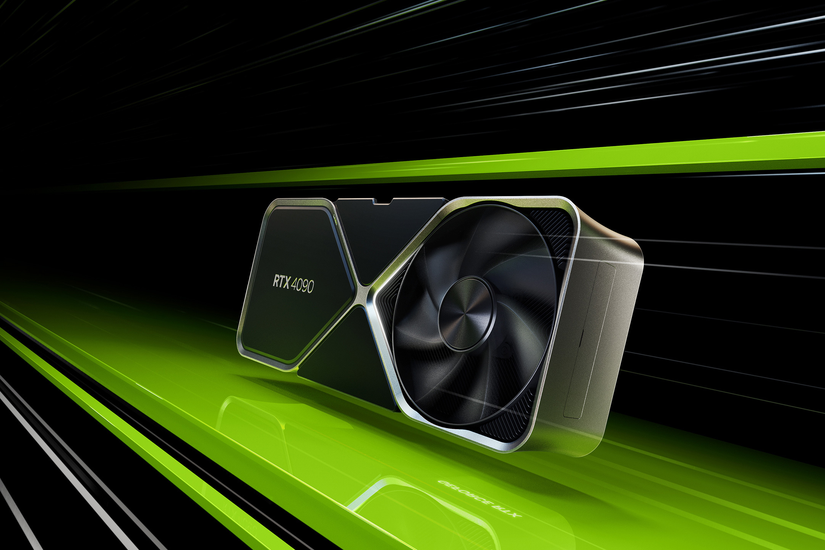 A render of Nvidia's RTX 4090 graphics card.