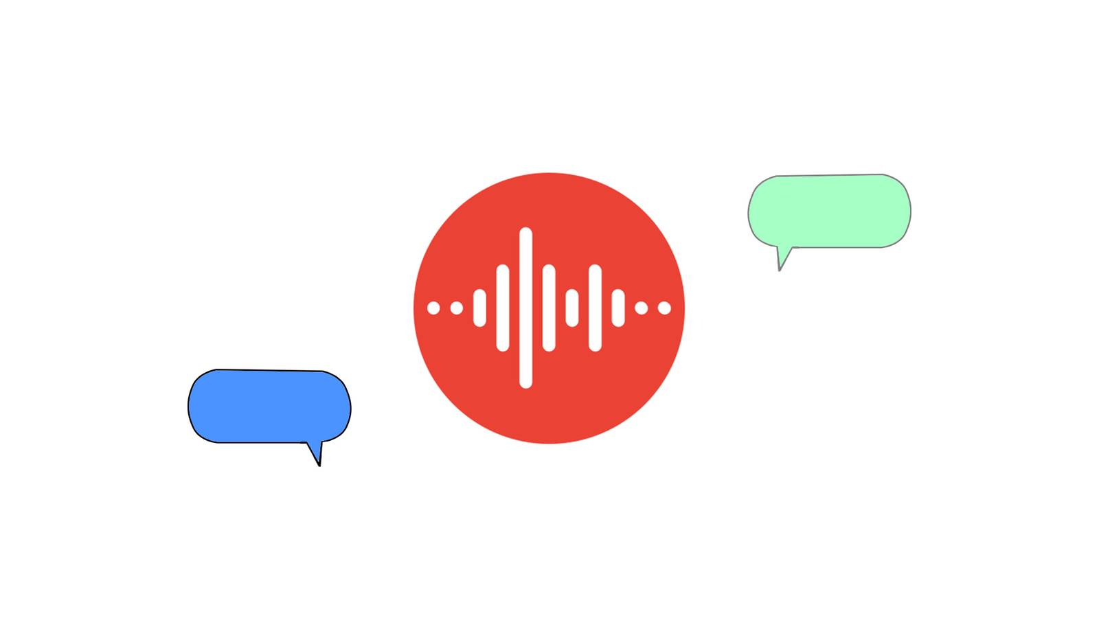 Pixel Recorder icon with two speech bubbles in different colors on white background.