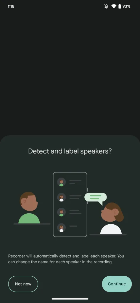 Pixel Recorder speaker labels splash screen 1