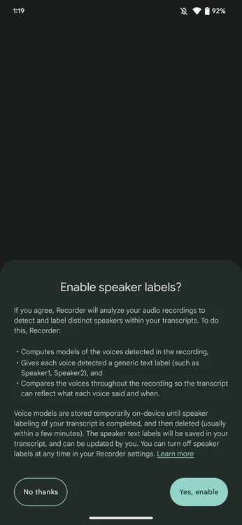 Pixel Recorder speaker labels splash screen 2