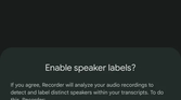 Pixel Recorder speaker labels splash screen 2