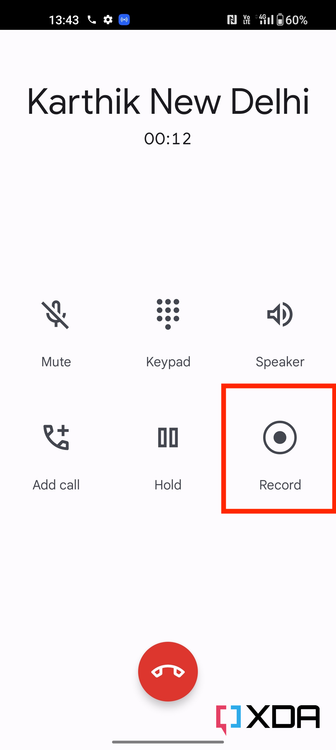 Record phone calls using Phone by Google app during a call