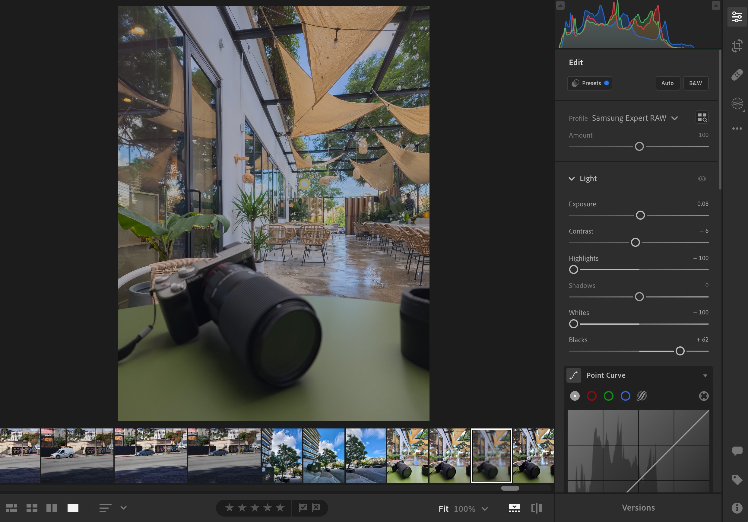 Editing a Samsung expert RAW shot in Adobe Lightroom