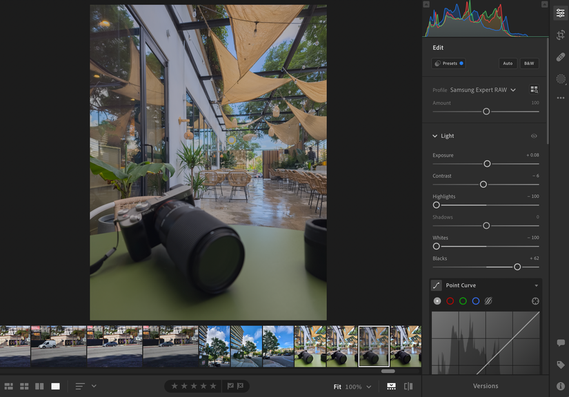 Editing a Samsung expert RAW shot in Adobe Lightroom