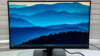 The ThinkVision P27u-20 monitor alone on a desk