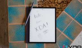 boox tab ultra e ink on a tile surface