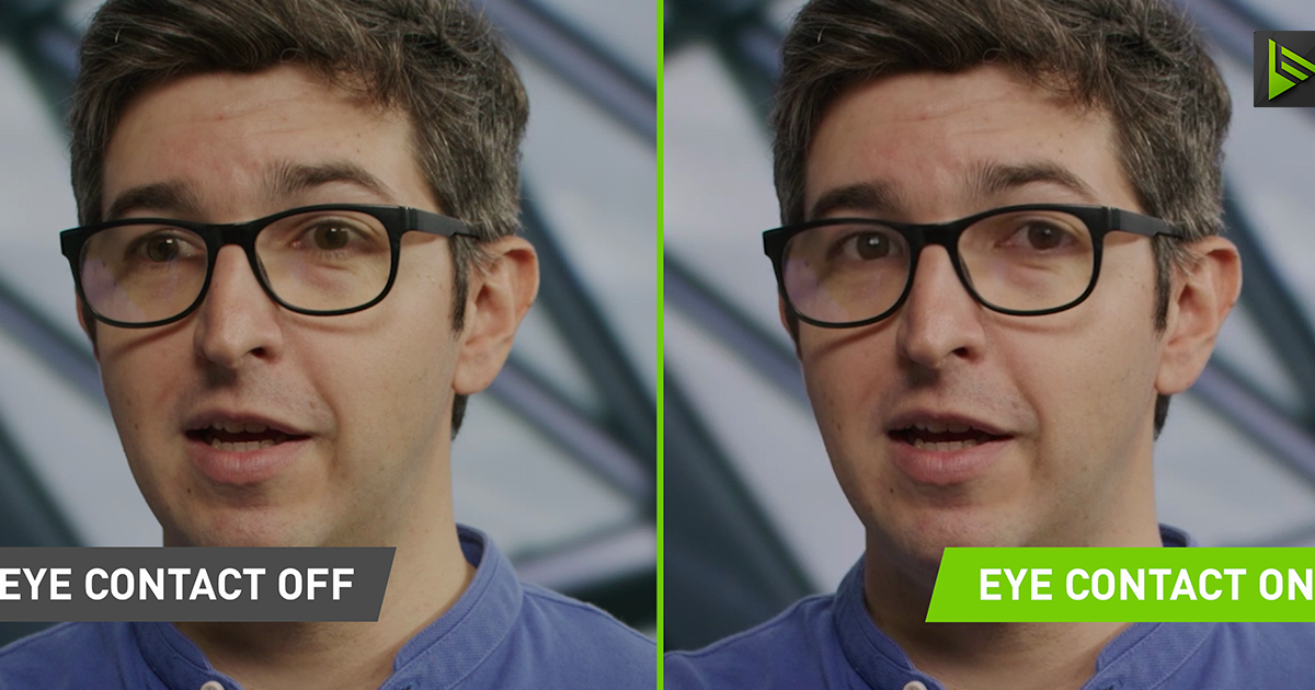 Nvidia Broadcast app Eye contact