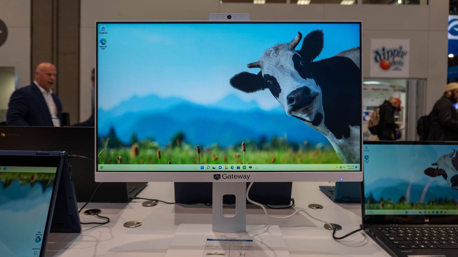 Gateway all in one  computer with cow wallpaper