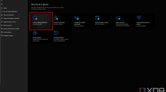 Screenshot of the Windows Security app with the Virus & threat protection button highlighted