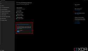 Screenshot of Microsoft Defender virus & threat protection settings when another antivirus is installed, showing that the option to run a periodic scan is enabled.