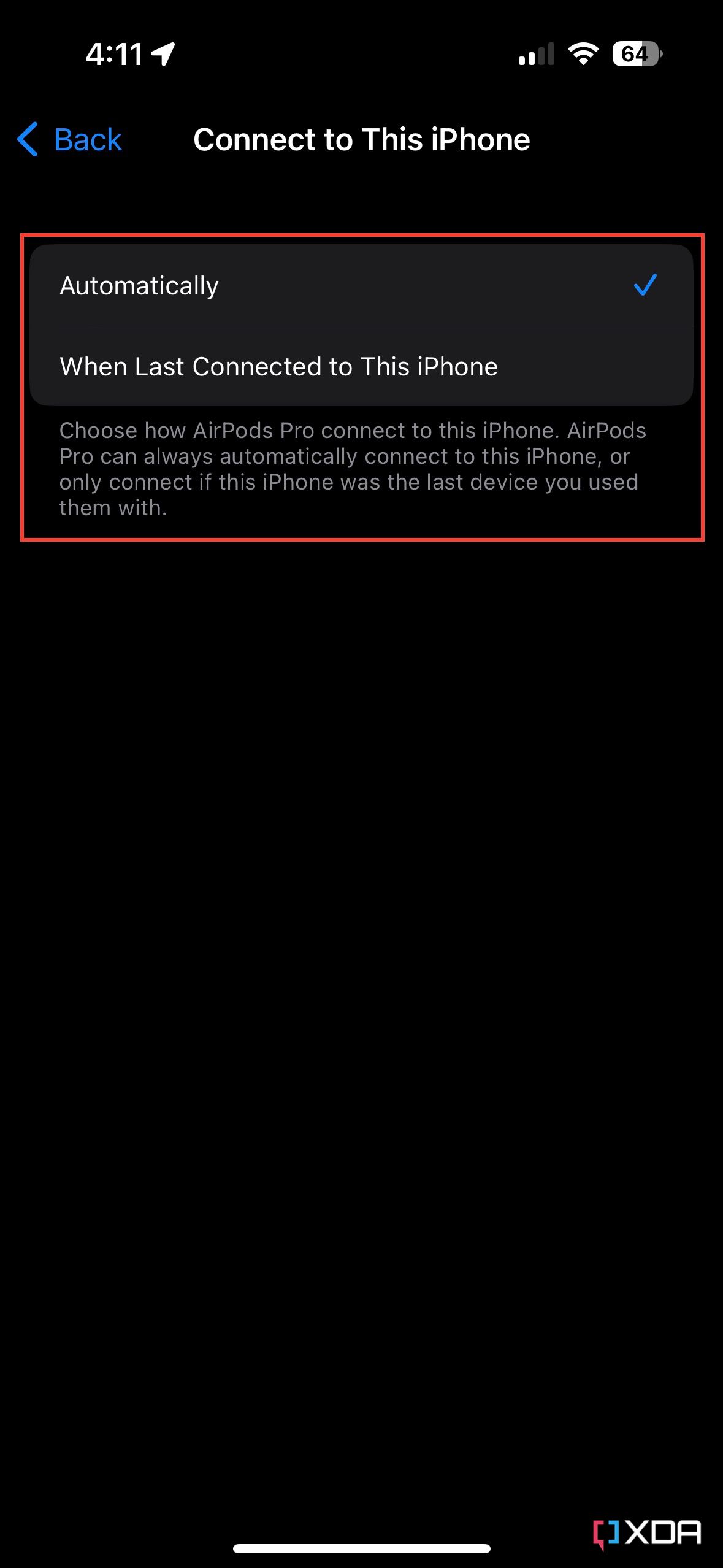 How to enable or disable the AirPods automatic device switching