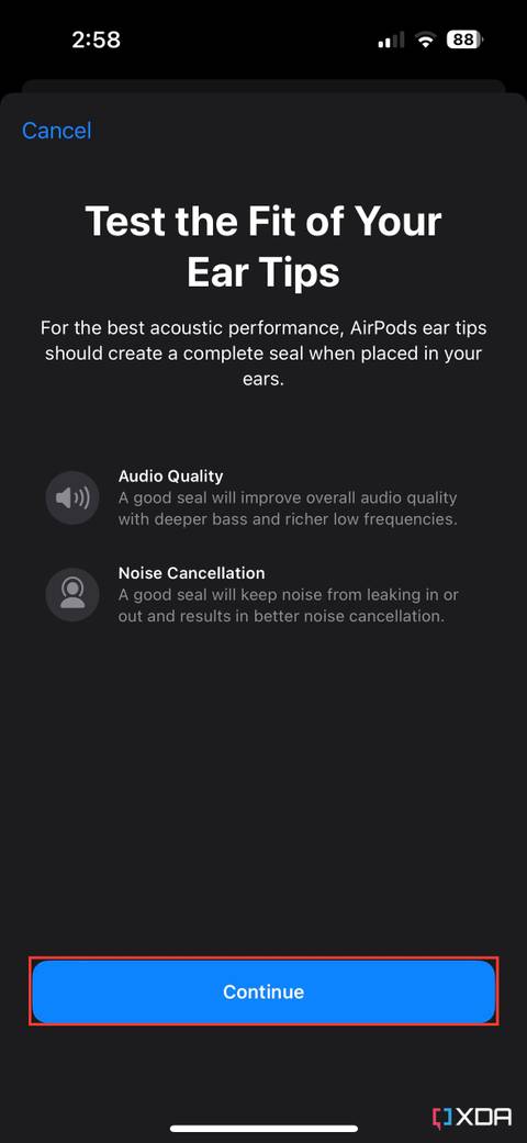 How to perform the Ear Tip Fit Test for AirPods Pro