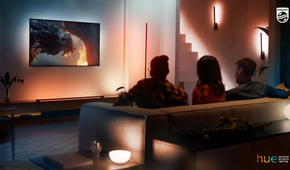 Philips Hue Sync TV app in the living room