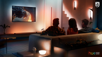 Philips Hue Sync TV app in the living room