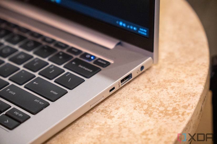 Close up of USB Type-A port and headphone jack