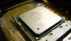 An Intel Pentium 4 CPU.