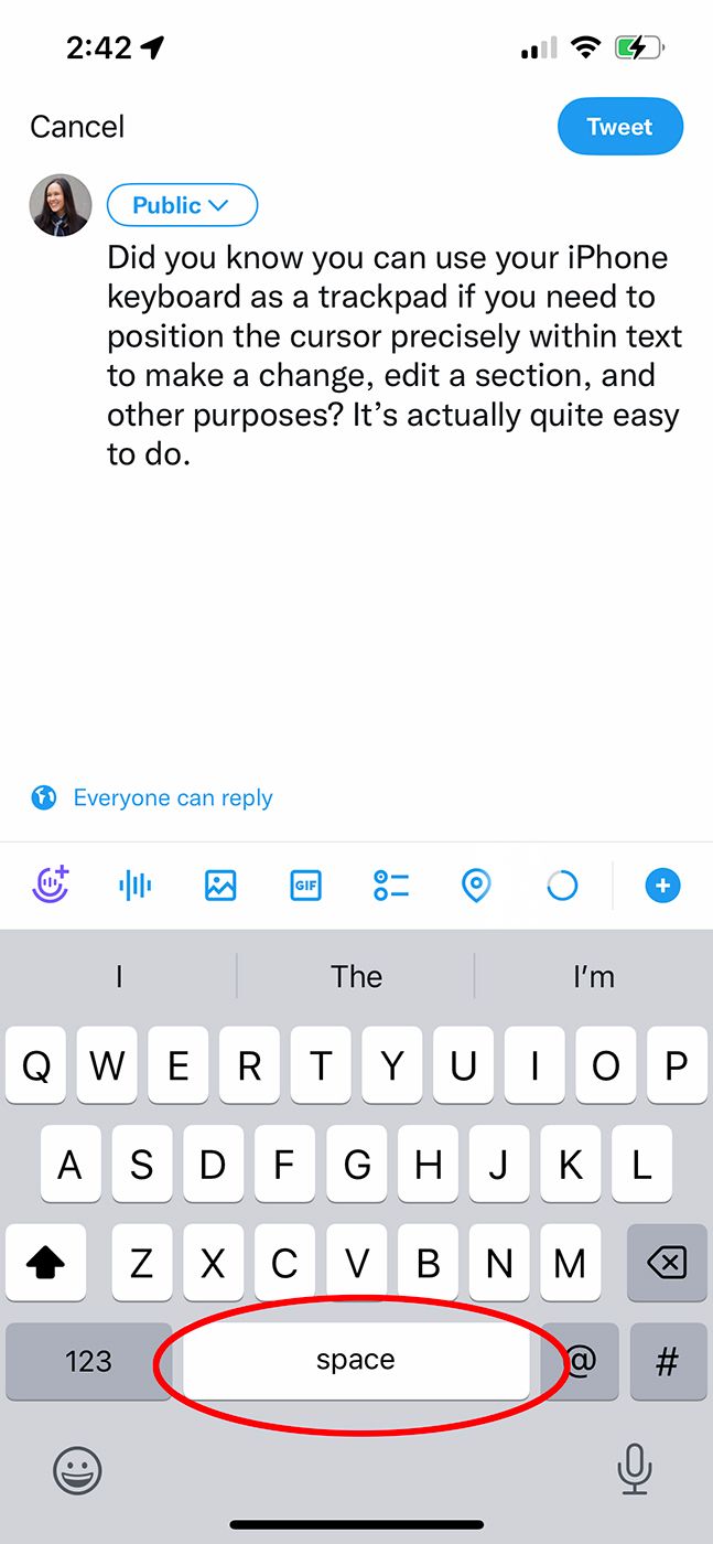 How to use your iPhone keyboard as a trackpad